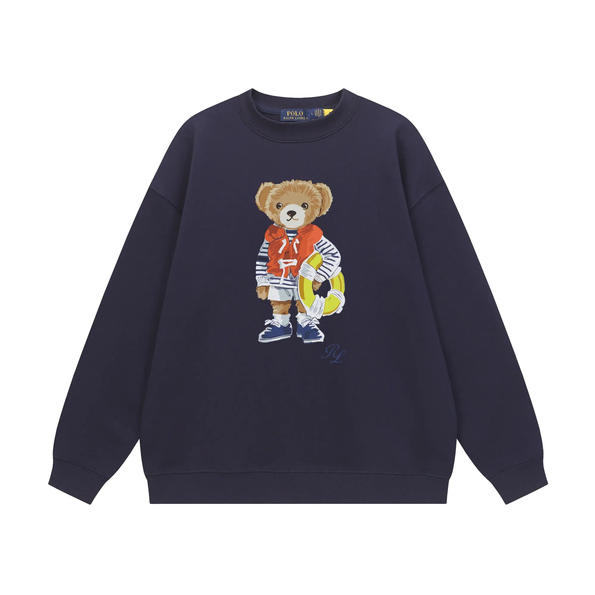 P200 Long-term stock] RalphLauren/Ralph Lauren 2025 autumn and winter new bear letter print 420g heavy large terry sweatshirt Ralph Lauren's age-reducing item, the coat fabric is made of 85% cotton ➕15% polyester, which not only retains the softness, comfort and breathability of cotton, but also adds the wear resistance and wrinkle resistance of polyester fiber, making the clothes more durable and easy to care for. Even in slightly cooler weather, you won't feel stuffy when wearing it. This kind of fabric has a natural crisp feel and is not easy to pill or deform. The bear on the chest is printed with English letters. It is full of color, full of three-dimensionality, and lifelike, adding a bit of liveliness and interest to the whole sweatshirt. There is no pressure to dress, regardless of age or gender. Complete accessories! Color: black, white, navy blue, light floral gray Size: M-L-XL-XXL